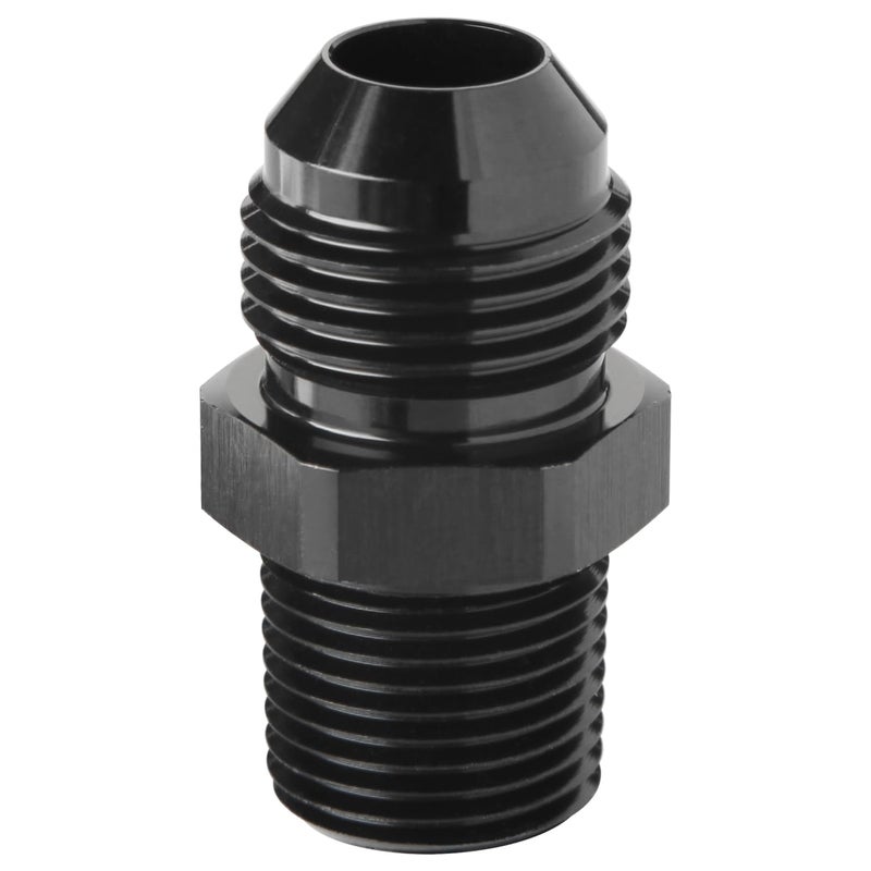 Podavelle 10AN Male Flare to 3/8 NPT Pipe Fitting Adapter Connector Union Straight Aluminum Black - Image 3